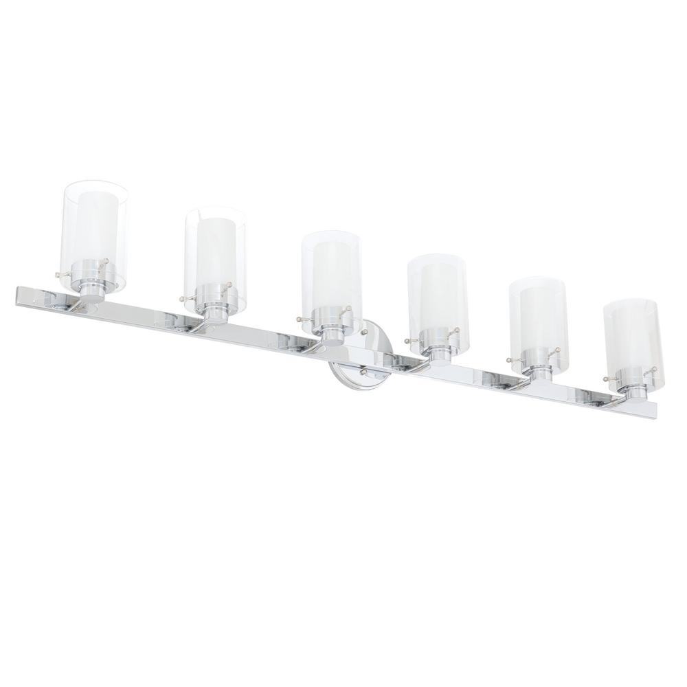 Livex Lighting Manhattan 6 Light Polished Chrome Bath Vanity Light 1545605 The Home Depot