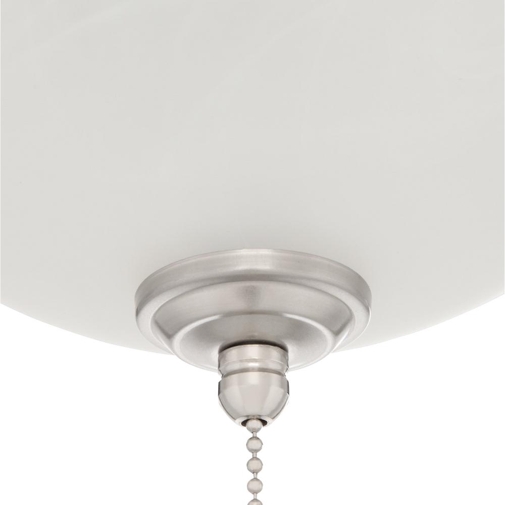 Hampton Bay 11 in. 1Light Brushed Nickel Flush Mount with Alabaster