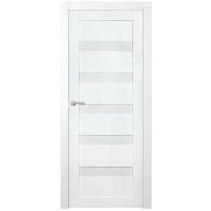 Arcadia Solid Core Frosted Glass White Prefinished 5-Lite Wood Interior Door Slab