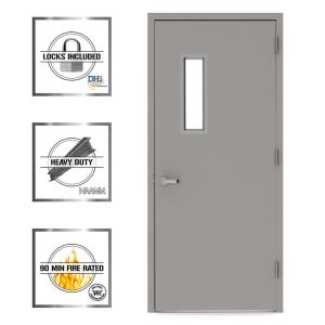 Vision Lite 520 Steel Prehung Commercial Door with Welded Frame