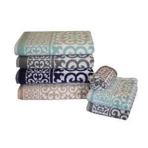 Arabesque 6-Piece 100% Cotton Geometric Bath Towel Set