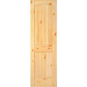 2-Panel Arch Top V-Grooved Solid Core Knotty Pine Single Prehung Interior Door