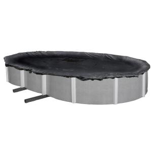 Oval Black Rugged Mesh Above Ground Winter Pool Cover