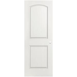 Roman Smooth 2-Panel Round Top Hollow Core Primed Composite Interior Door Slab with Bore