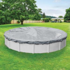 Ultra Round Dove Gray Solid Above Ground Winter Pool Cover
