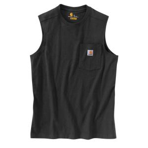 Men's Regular  Black Cotton Sleeveless T-Shirt