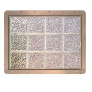 Ice Pattern Vinyl Framed Glass Block Window with Clay Colored Vinyl Nailing Fin