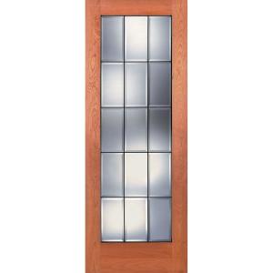 15 Lite Clear Bevel Patina Woodgrain Unfinished Cherry Interior Door Slab
