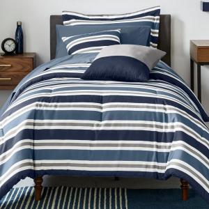 Weston Striped Bed in a Bag Comforter Set with Sheets and Decorative Pillows