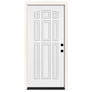 Element Series 9-Panel White Primed Steel Prehung Front Door