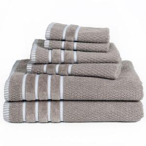 Home Expressions Solid or Stripe Bath Towel Collection 6 PC Towel Set 