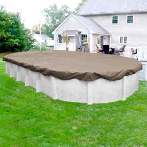 Sandstone Oval Sand Solid Above Ground Winter Pool Cover