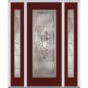 Heirloom Master Deco Glass Full Lite Painted Majestic Steel Prehung Front Door with Sidelites