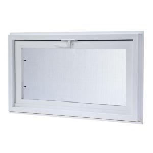 Vinyl Hopper Basement Window with Dual Pane Insulated Glass - White