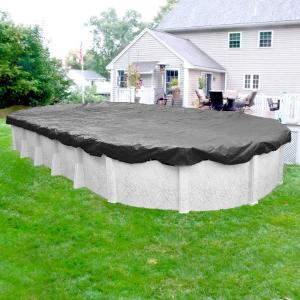 Ultimate Oval Charcoal Solid Above Ground Winter Pool Cover