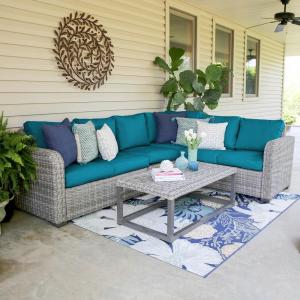 Teal Outdoor Lounge Furniture Patio Furniture The Home Depot