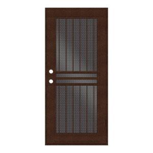 Plain Bar Copperclad Surface Mount Aluminum Security Door w/ Perforated Aluminum Screen