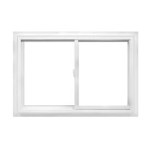 50 Series Low-E Argon Glass Sliding White Vinyl Fin Window, Screen Incl