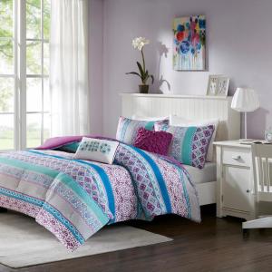 Adley Purple Boho Comforter Set