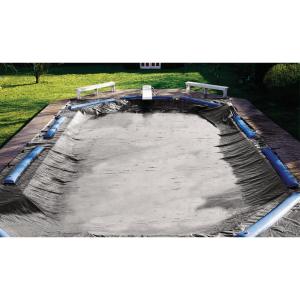 Super Deluxe Rectangular Silver In Ground Winter Pool Cover
