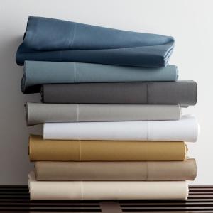 Legends Luxury Solid 500-Thread Count Cotton Sateen Flat Sheet