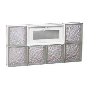 Frameless Ice Pattern Vented Glass Block Window