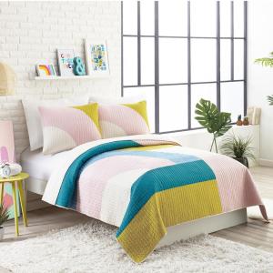 MODSHAPES PINK COTTON QUILT SET BY AMPERSAND