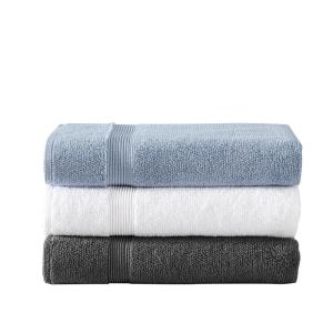 Vera Wang Grey Trellis on White Bath Towel 54 x 28 Inches 100% Cotton 