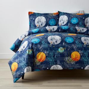 Space Travel Graphic Organic Cotton Percale Duvet Cover