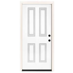 Element Series 4-Panel White Primed Steel Prehung Front Door