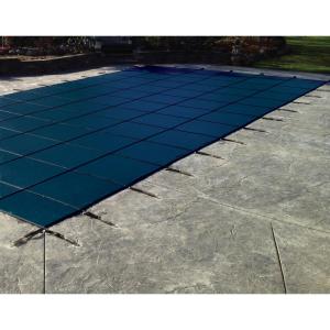 Rectangle Blue Solid In-Ground Safety Pool Cover
