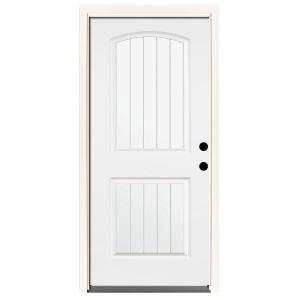 Element Series 2-Panel Plank Primed Steel Prehung Front Door