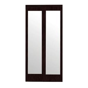 Mir-Mel Espresso Mirror Matching Trim Solid MDF Interior Sliding Door
