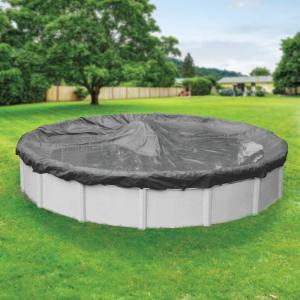 Ultimate Round Charcoal Solid Above Ground Winter Pool Cover