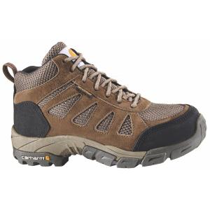 Women's Brown Leather and Brown Nylon Waterproof Carbon Nano Safety Toe 4 in. Lightweight Work Hiker