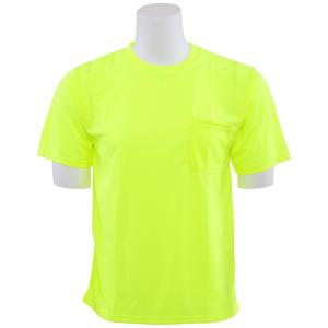 9006 Non-ANSI Poly Birdseye Mesh Hi Viz Lime T-Shirt
