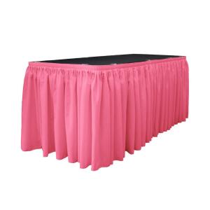 14 ft. x 29 in. Long  Polyester Poplin Table Skirt with 10 L-Clips