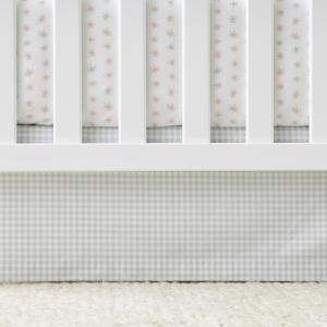Company Kids Ditsy Gingham Organic Cotton Percale 16 in. Crib Skirt