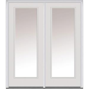 Classic Clear Low-E Glass Fiberglass Smooth Prehung Left-Hand Inswing Full Lite Patio Door