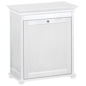 White Wood Hampers Laundry Room Storage The Home Depot