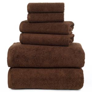 Zero Twist 6-Piece Solid Cotton Bath Towel Set
