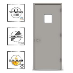 Vision Lite 1010 Steel Prehung Commercial Door with Welded Frame