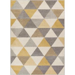 Geometric Yellow Area Rugs Rugs The Home Depot