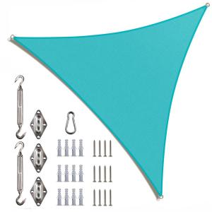 20 ft. x 20 ft. x 20 ft. 190 GSM Equilateral Triangle Sun Shade Sail with Triangle Kit