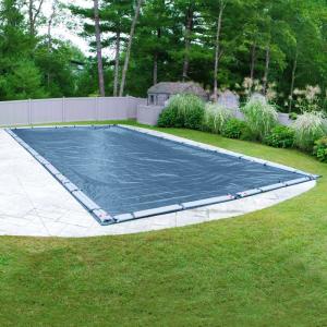 Heavy-Duty Rectangular Imperial Blue Winter Pool Cover