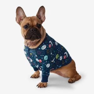 Company Organic Cotton Snug Fit Space Galaxy Dog Women's Blue Multi Pajama Set