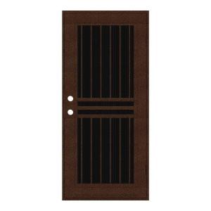 Plain Bar Copperclad Surface Mount Aluminum Security Door with Charcoal Insect Screen