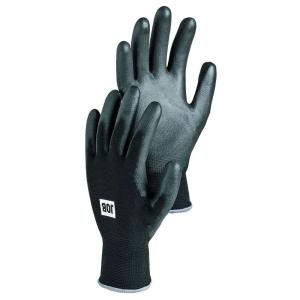Beryllium Tear Resistant Smooth PU Dipped Breathable Stretch Nylon Glove in Black
