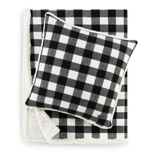 Cabin Plaid Sherpa Reverse 2-Piece Throw Blanket and Pillow Set
