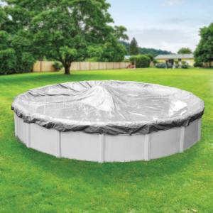 Advanced Waterproof Extra-Strength Round Silver Winter Pool Cover